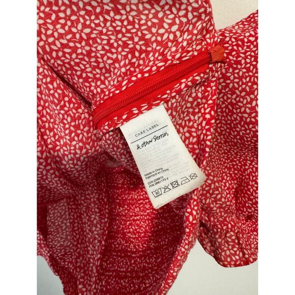 & Other Stories 10 crepe cropped top bow ruffled tied front side zip closure - Picture 9 of 11